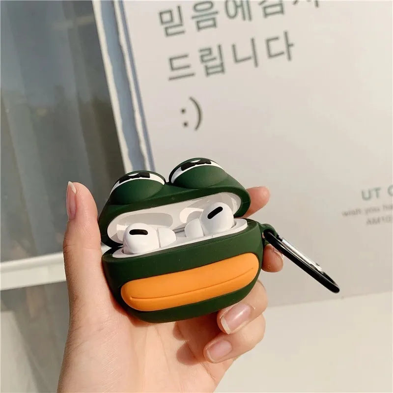 Cute 3D Frog Face Premium Airpods Case Shock Proof Cover