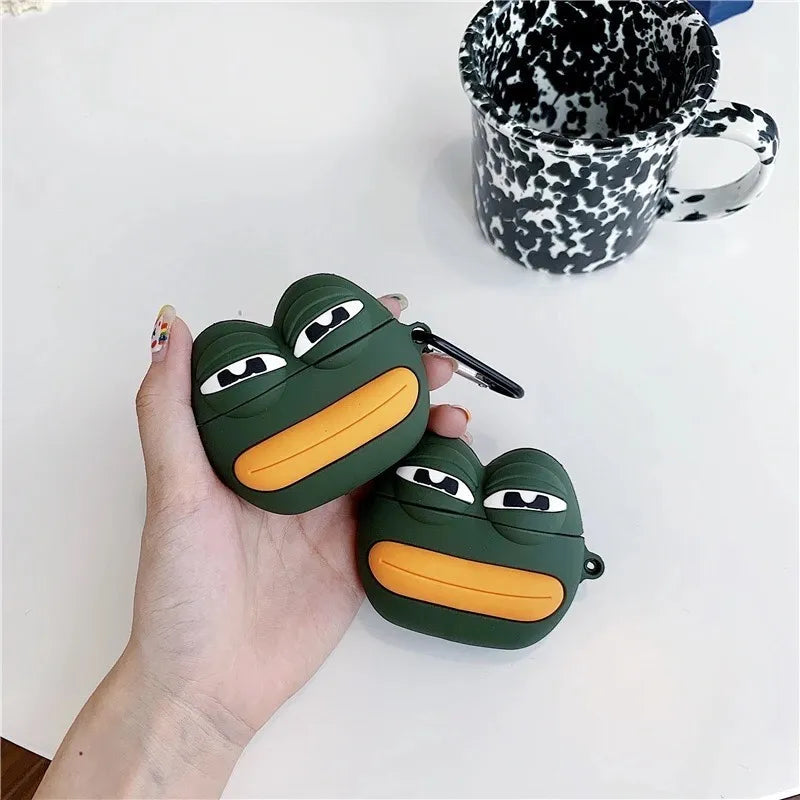 Cute 3D Frog Face Premium Airpods Case Shock Proof Cover