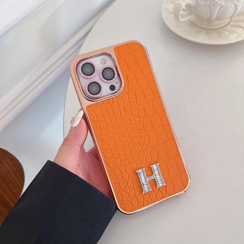 Herm Diamond Logo Rose Gold iPhone Case