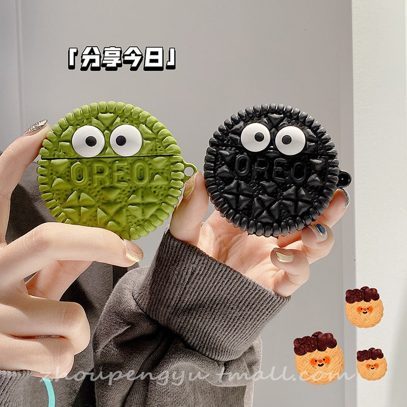 Cute 3D Oreo 'Macha Cookie' Premium AirPods Case Shock Proof Cover