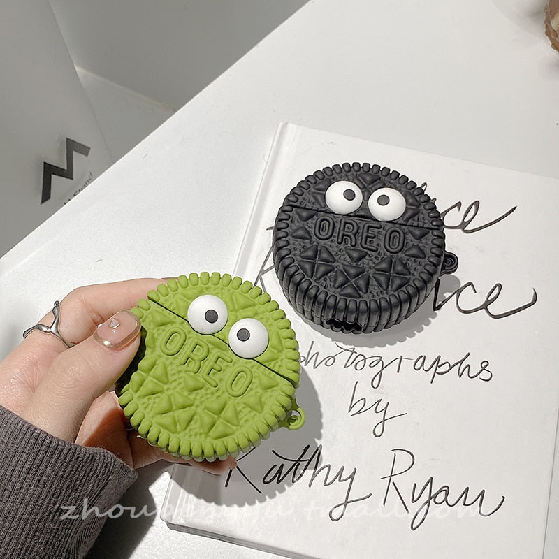 Cute 3D Oreo 'Macha Cookie' Premium AirPods Case Shock Proof Cover