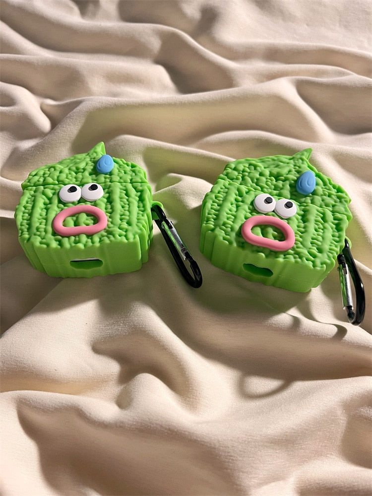 3D Funny Green Bitter Gourd Premium AirPods Case Shock Proof Cover